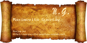 Maximovits Gusztáv névjegykártya